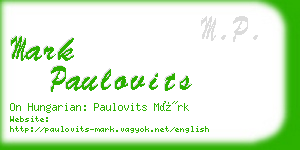 mark paulovits business card